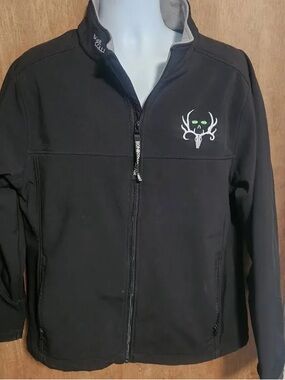 Bone Collector Men's Black Softshell Jacket with Embroidered Logo XL
